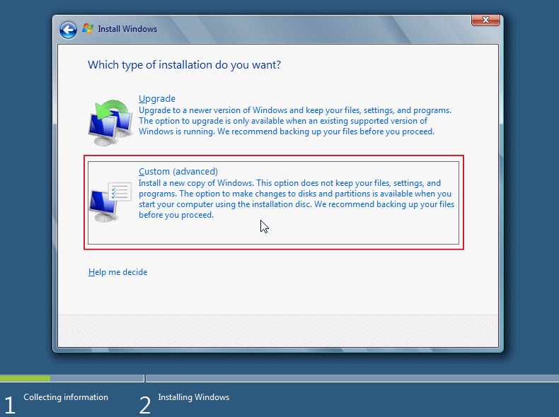 Windows8 インストール Type