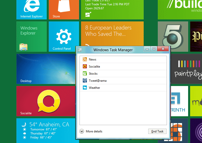 Windows8 タスクマネージャー