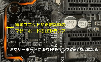 マザーボードの電源LEDランプ