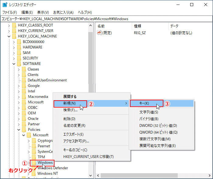 Personalization キーを新規に作成する