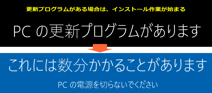 上書きインストール、更新プログラムのインストール