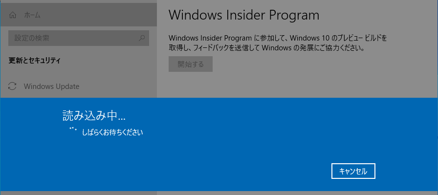 Insider Program 設定の準備中