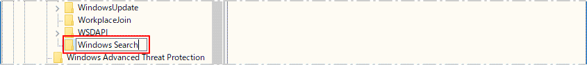 新規に作成したキーの名前を Windows search に変更