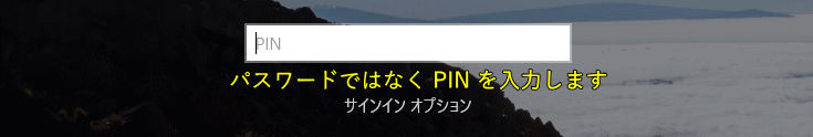 PIN の設定後のサインイン画面