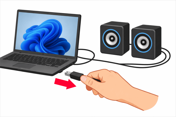 Windows11 外付けスピーカーやBluetooth機器を取り外す