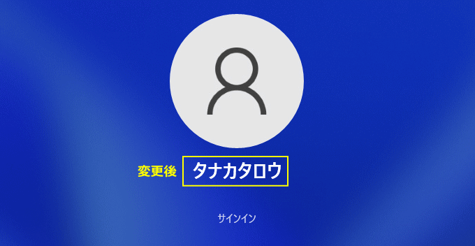 Windows11 マイクロソフト ユーザー名変更後のサインイン画面