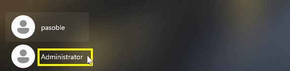 Windows11 Administratorでサインイン