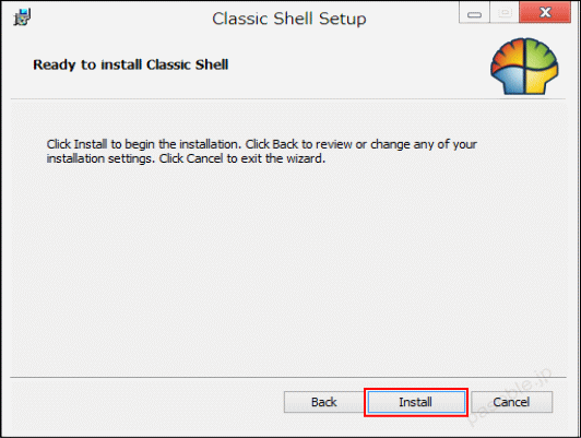 Windows8 スタートメニュー表示 Classic Shell インストールの実行